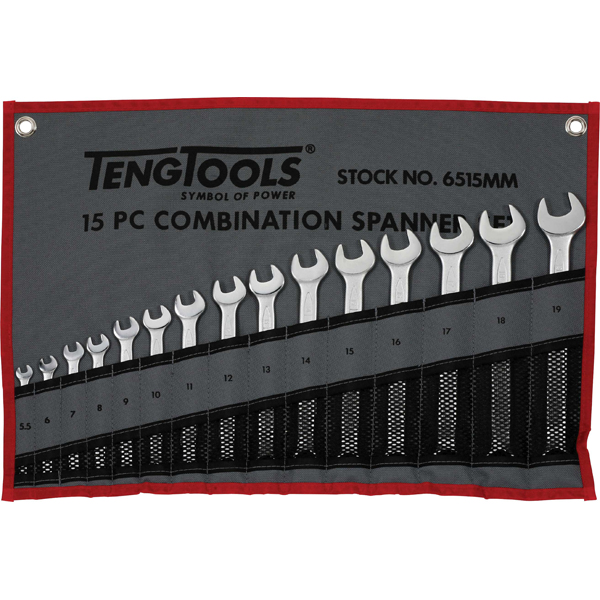 15 Piece Combination Spanner Set (Handy Tool Roll)